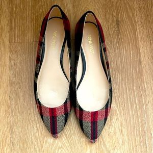 Nine West Plaid Pointed-Toe Flats